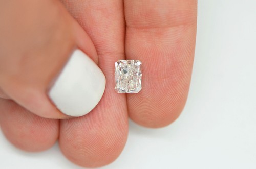 Diamante de corte radiante blanco suelto real natural 1,90 quilates certificado D/VS2 mejorado - Imagen 5 de 8