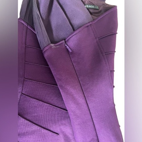 Versace Purple Scuba Style Halter Neck Sleeveless Dress Size 40 / Small - Picture 6 of 8