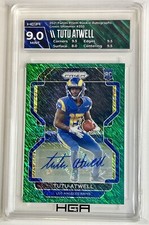 2021 Panini Prizm FOTL /5 Tutu Atwell Green Shimmer Rookie Auto Rams RC HGA 9