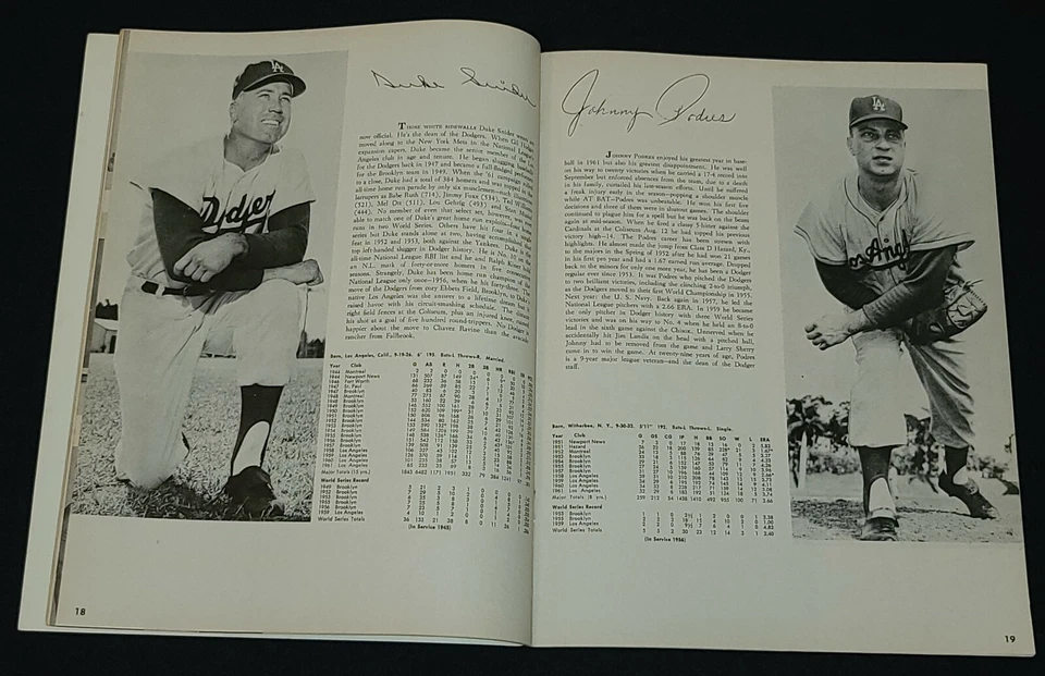 1962 - LOS ANGELES DODGERS - MLB - SOUVENIR YEARBOOK - ORIGINAL - Image 4 of 4