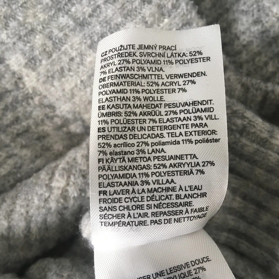 H&M grauer Pullover Mädchen Größe XS Acryl Polyamid Polyester Elasthan - Bild 4 von 4