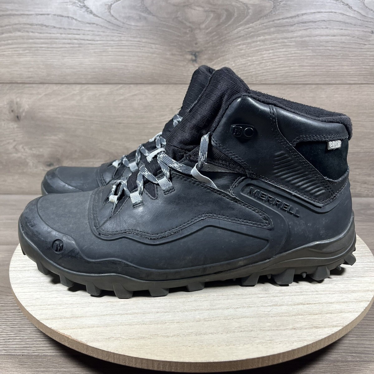 Merrell Monument Hiking Shoe J32519 Black Fraxion Shell Waterproof Men Size 