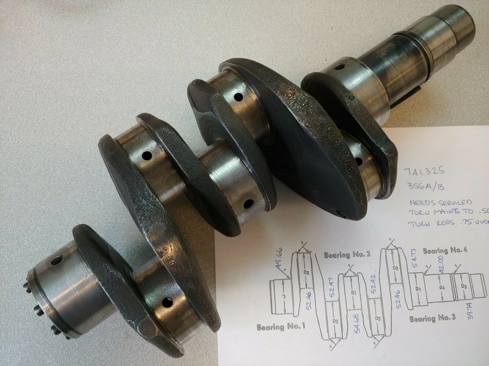 USED ORIGINAL GENUINE PORSCHE 356A 356B 1958-63 CRANKSHAFT .50/.75 741325 NLA - Изображение 3 из 4