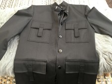Ladies Designer ‘liquid’ Coat Size 12 Stunning Black Military Style Smart Coat