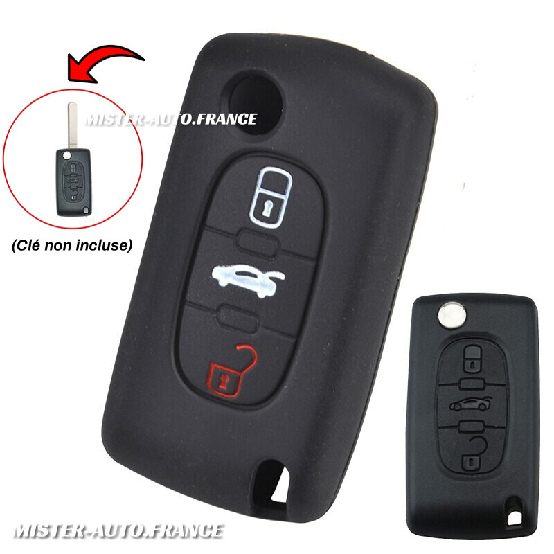 Étui De Protection Pour Clé Télécommande Peugeot/Citroën 2 Boutons - Texture Douce, Marque MWS.France, Neuf