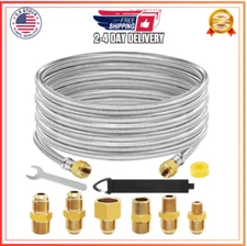 20 Feet High Pressure Braided Propane Hose Extension with Conversion Coupling