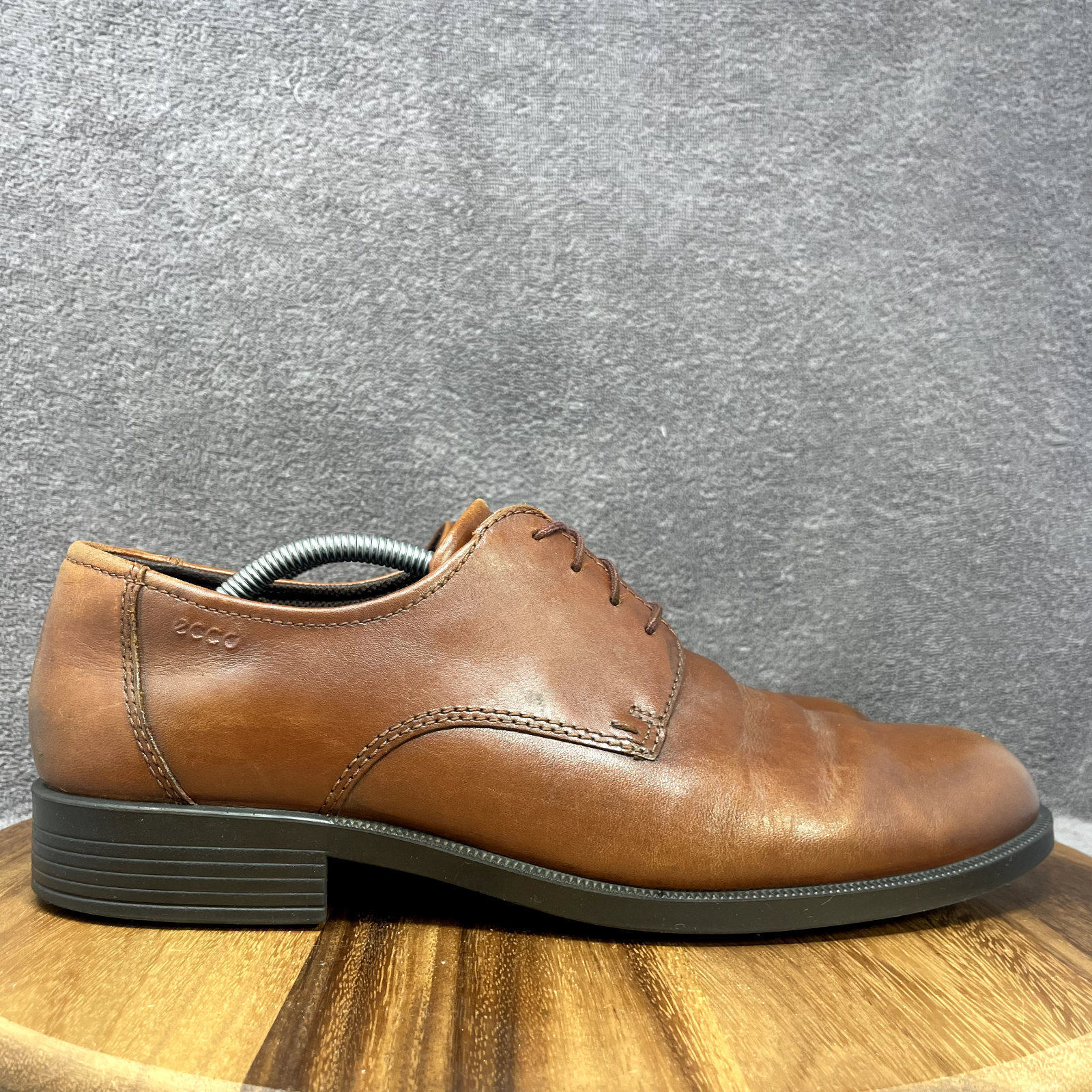 SAOLA Scarpe eleganti derby casual Ecco Oxfords da uomo US 11 EU 45 in pelle marrone stringate