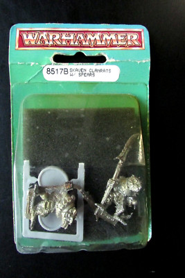 OOP Citadel / Warhammer Metal Chaos Ratmen C47 Skaven Clanrats With Spears BNIB