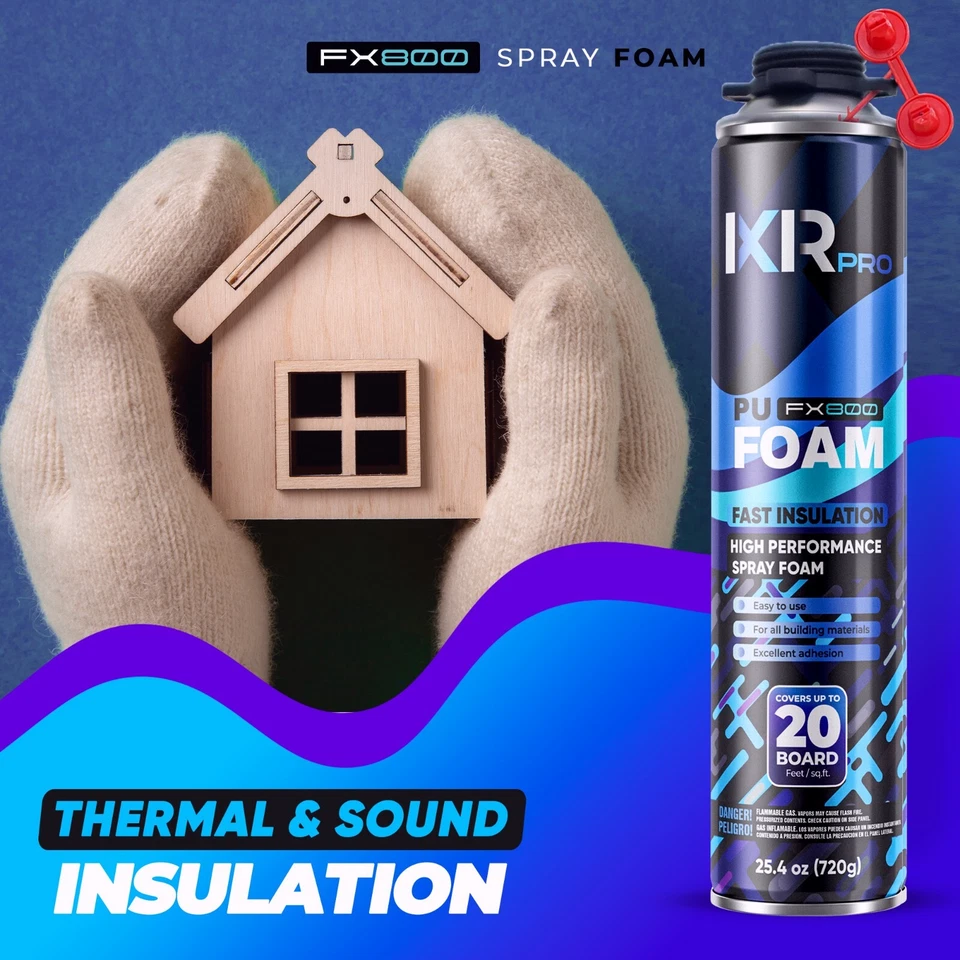 Lata aislante de espuma en aerosol (12x25,4 oz. (720 g)) Sellador de espuma expansible Foto 3 de 4