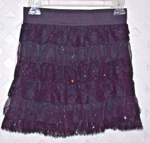 BCX Girl RUFFLED SKIRT W/ SEQUINS / SPARKLE & LACE Girls Size L 12 - 14 NEW - Picture 2 of 4