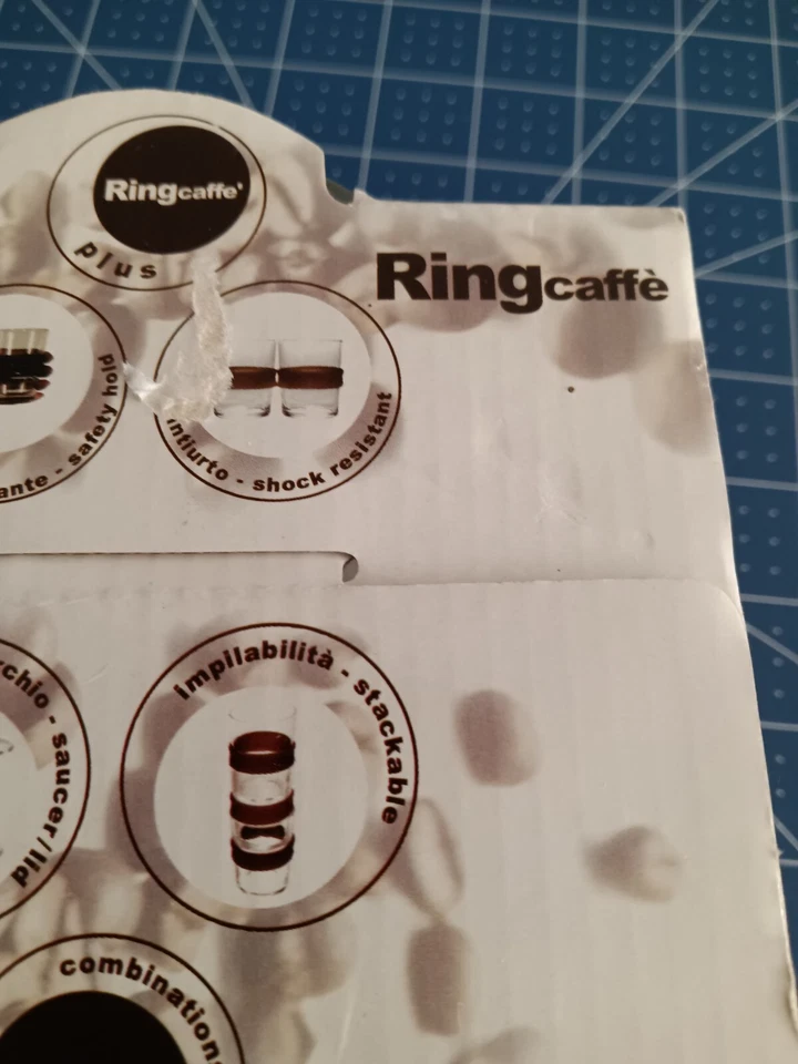 Juego RARO/2 tazas de café/espresso Bormioli Rocco Ring/platillos-templado-hecho/España Foto 3 de 4