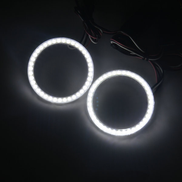 72MM LED Halo Rings SMD White Amber Dual Color LED Angel Eyes DRL ...