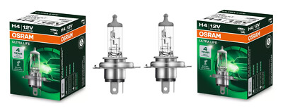 2 x OSRAM ULTRA LIFE H4 12V 60/55W für NISSAN CABSTAR CHERRY II III CUBE EVALIA