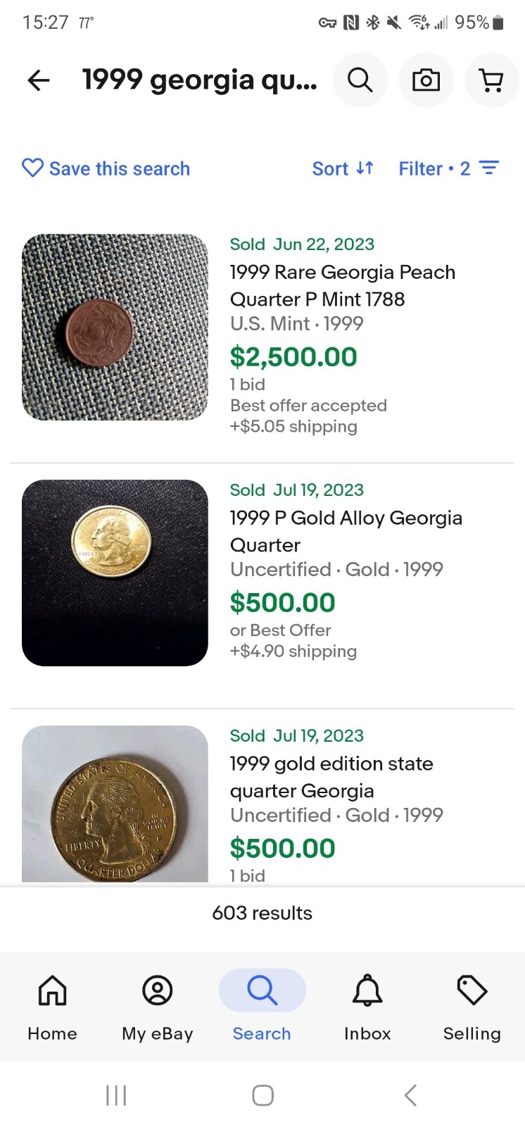 1999 Rare Peach Quarter P Mint 1788 eBay