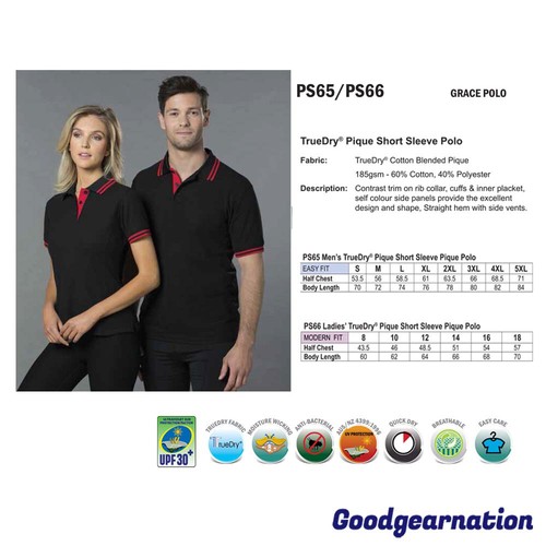Polo Shirts Mens Top Contrast Short Sleeve Cotton Blend Sports Team Breathable - Picture 2 of 23