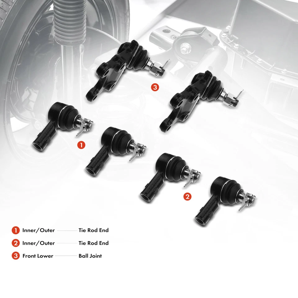 Extremo de varilla de amarre delantero 6 piezas con rótula para Isuzu Trooper 95-02 VehiCROSS Acura SLX Foto 2 de 4