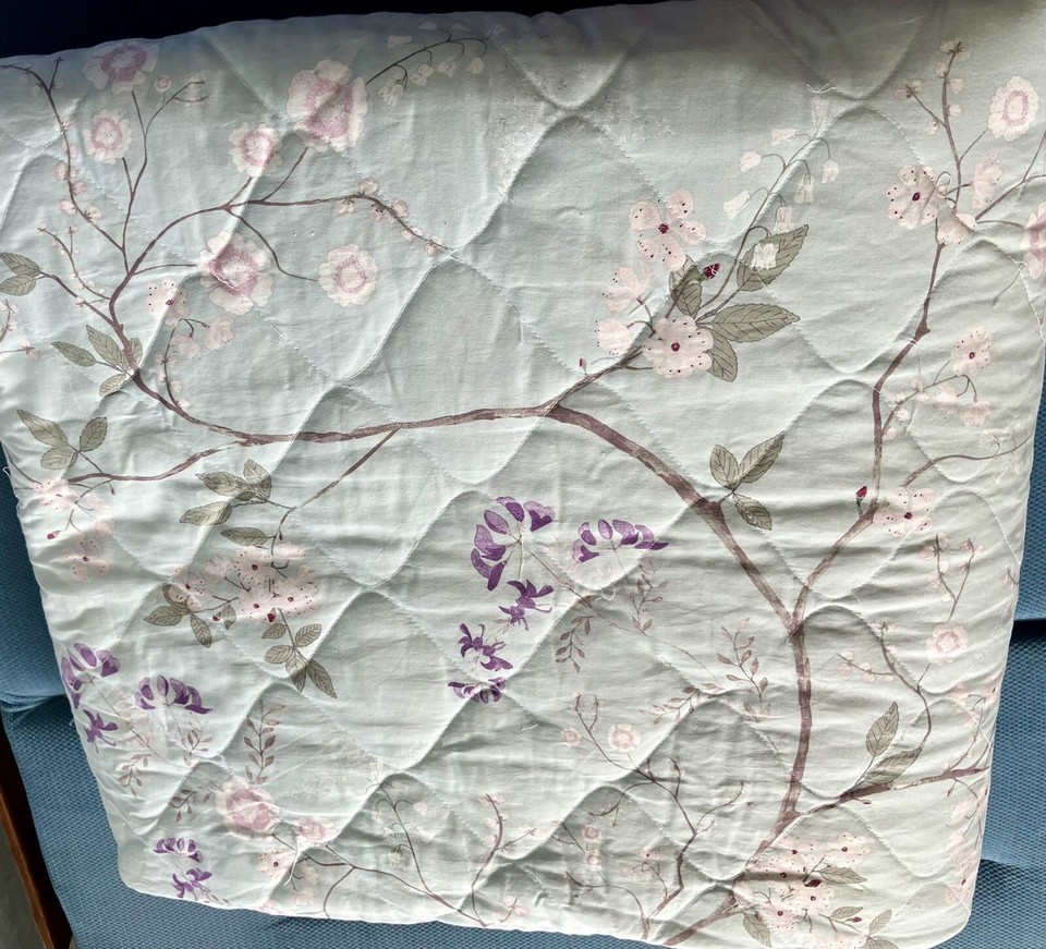 Dorma Maiya Duck Egg Floral Large Cotton Double Bedspread eBay