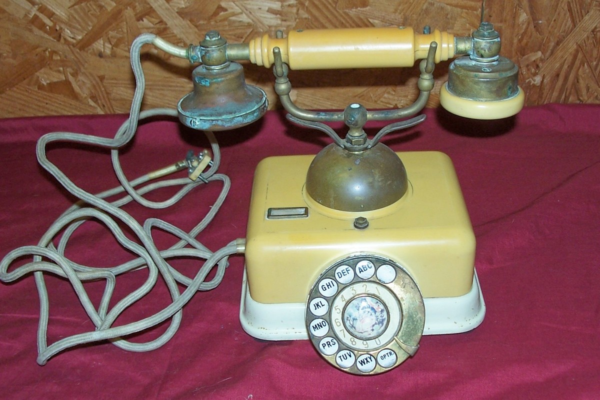 Old Japanese Telephone Vintage Japan Rotary Desk Office Table