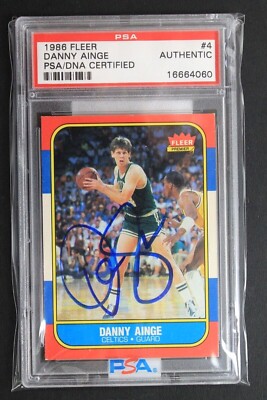 Danny Ainge Boston Celtics Autographed 1986 Fleer #4 Basketball
