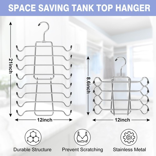 2pcs Tank Top Hangers Space Saving Hanger Organizer Bra Hangers For Closet Organ - Picture 4 of 7