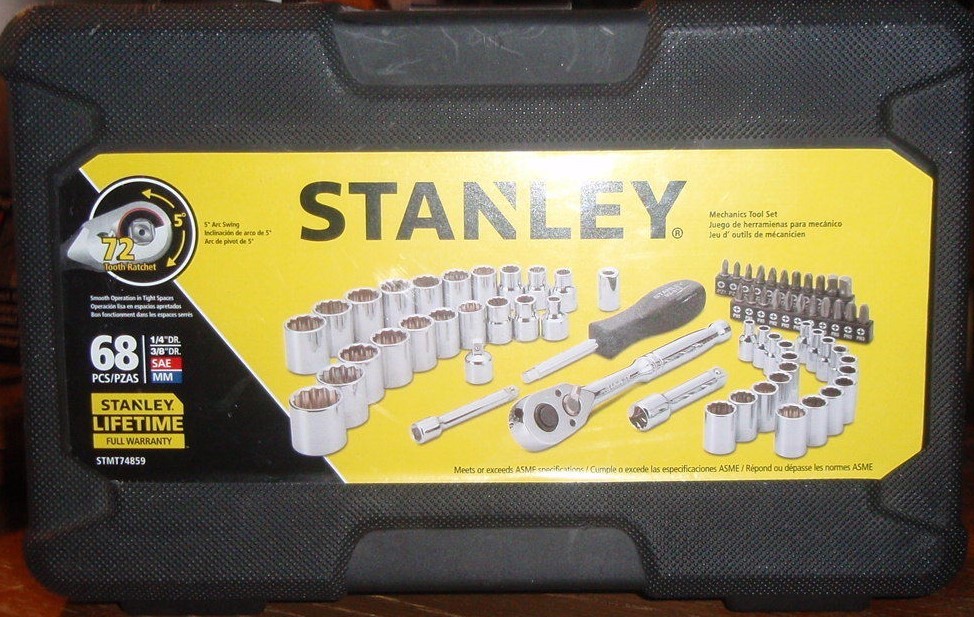 Mechanics Stanley Set Tool Hard Case Polished 68 Standard Piece Sae-New