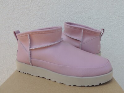 UGG CARBON NEUTRAL PINK CLASSIC SUGAR ULTRA MINI ANKLE BOOTS, US 8/ EUR 39 ~NEW