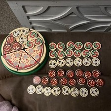 MELISSA  DOUG PRETEND PLAY WOODEN PIZZA TOPPINGS PRESCHOOL TOY