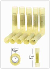 50-5x Waterproof Wire Butt Crimp Connector Heat Shrink Yellow 8AWG Terminals