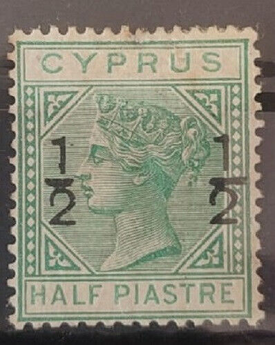 1882 British Cyprus SG25  1/2 on 1/2pi , WM:CA MM / MLH  - Afbeelding 1 van 1