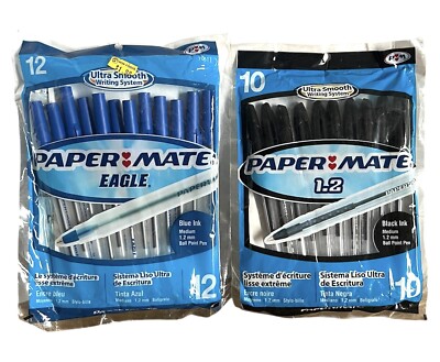 NOS Vintage Paper Mate Lot Of Pens Blue 2005 Eagle & Black 2006 1.2  New, Sealed