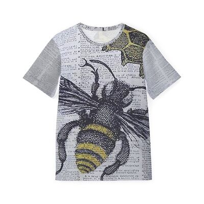3D Vintage Bee Print Men's T-Shirt Real Honeycomb, Top Men's Sports Jersey (AOP)