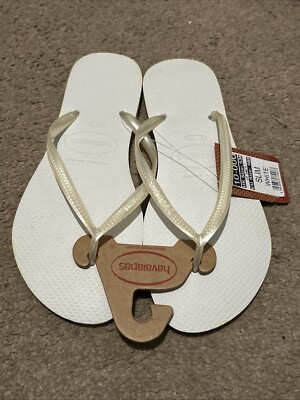 HAVAIANAS SLIM FLIP FLOPS WHITE SIZE EU 41/42 RRP UK