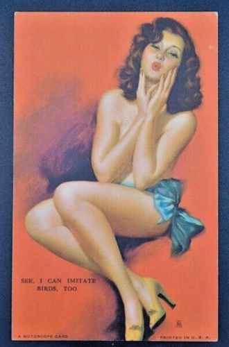 Vintage Classic ARCADE PIN UP SEDUCTIVE GIRL ART 9 MUTOSCOPE CARDS 1940'S - Picture 4 of 4