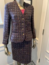 Chanel Classic Tweed Boucle Skirt Suit Jacket 38  Chest Sz 40 M/L Circa 1980  s