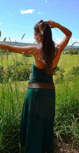 Bohemian Maxi Dress, Elegant Elven Dress, Boho Fairy Pixie Festival Steampunk - Picture 9 of 17