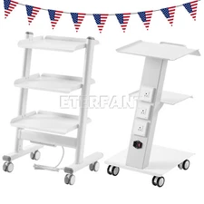 3 Tiers Dental Medical Trolley Cart Mobile Instrument Tool with Built-in Socket