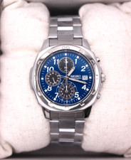 SEIKO Chronograph SND193 P1 Overseas Reimported Models Blue Silver Watch Japan