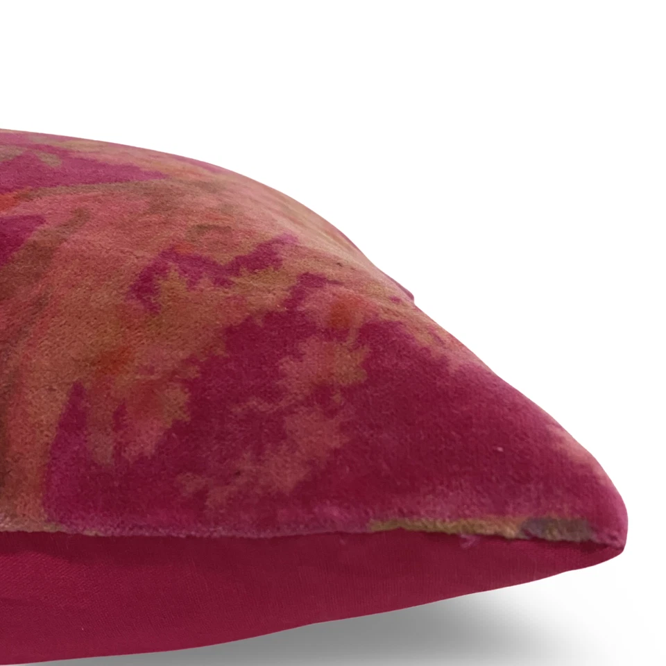 Indian Velvet Magenta Bird Printed Home Decor Cushion Cover Sofa Decor Cover US - Image 4 of 4