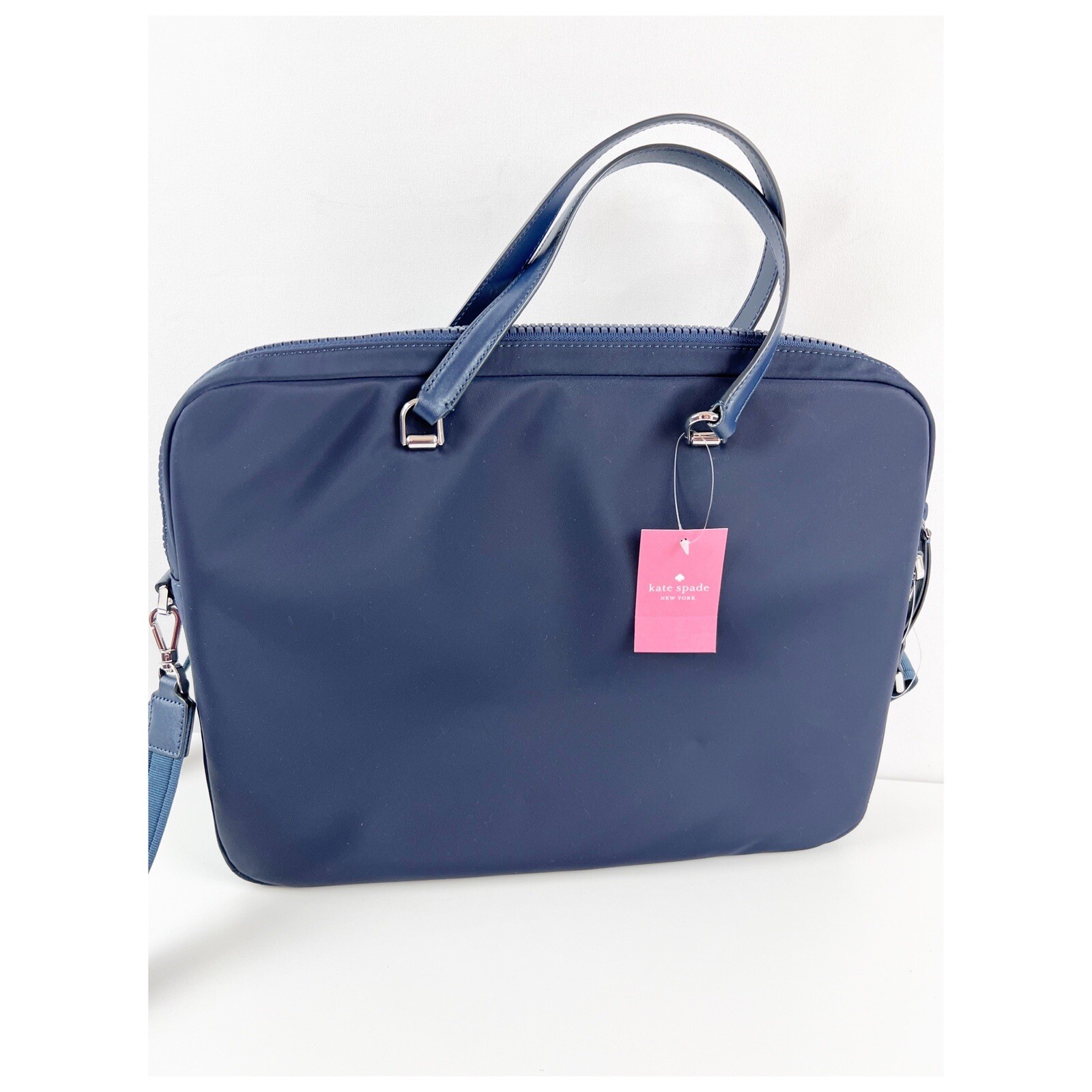 Kate Spade Laptop Messenger Bag 15" Jae Nightcap Blue Shoulder Purse Nylon 259 eBay