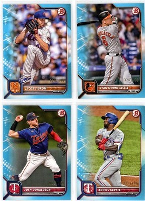 RYAN MOUNTCASTLE ADOLIS GARCIA JACOB DEGROM J. DONALDSON 2022 BOWMAN BLUE # 499