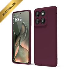 Motorola Moto Edge 2025 Case Liquid Silicone TPU Slim Shockproof Burgundy Wine