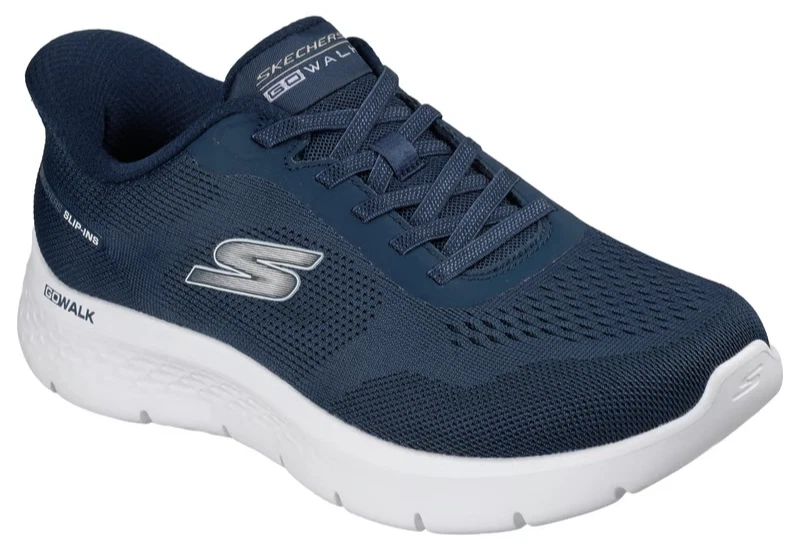 NEW WOMENS SKECHERS SLIP INS GO WALK FLEX AZRIEL Navy White MESH Shoes