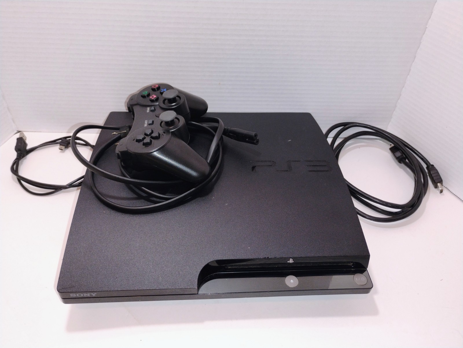 Sony PlayStation 3 PS3 Slim Console 250 GB W/Controller, Cords Tested & Working 