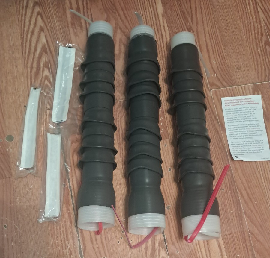 3) 3M QT-III 7685-S-8 COLD SHRINK RUBBER TERMINATION TUBES / PLEASE SEE PICTURES