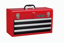 Craftsman 20.5 3-drawer Steel Tool Box Red Portable Ball-bearing Lockable Craftsman 20.5 3-drawer Steel Tool Box Red Portable Ball-bearing Lockable