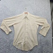 Vintage 70s Van Heusen Shirt Mens 15 33 Vanopress 70s Button Up Paisley
