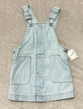 OshKosh B'gosh Toddler Girls Light Wash Denim Overall Dress NWT 2T