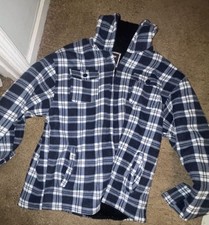 Outerwear THICK Flannel Jacket Size 5XL Blue Plaid brand new