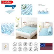 Cooling Memory Foam Mattress Topper - Twin Size, Breathable 1.5" Thick Gel Layer