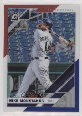 2019 Donruss Optic Red White & Blue 150th Anniversary Prizm Mike Moustakas rg2